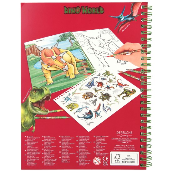 Preview: Depesche Malbuch Dino World Rückseite