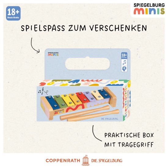 Preview: Glockenspiel mit 2 Holzsticks