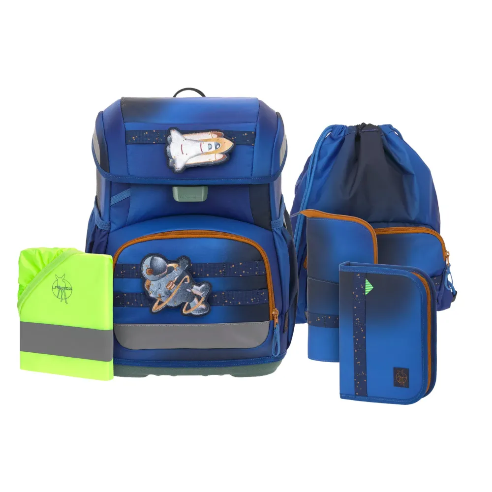 Lässig Schulranzen Set unique Light Space Blau 6 tlg