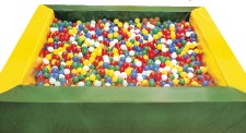Jakobs Bällchenpool grün/gelb 200 x 200 cm gefüllt