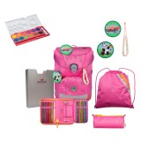 DerDieDas Schulranzen Ergoflex Easy Eco Pink Planet Set 5tlg. + gratis Farbkasten